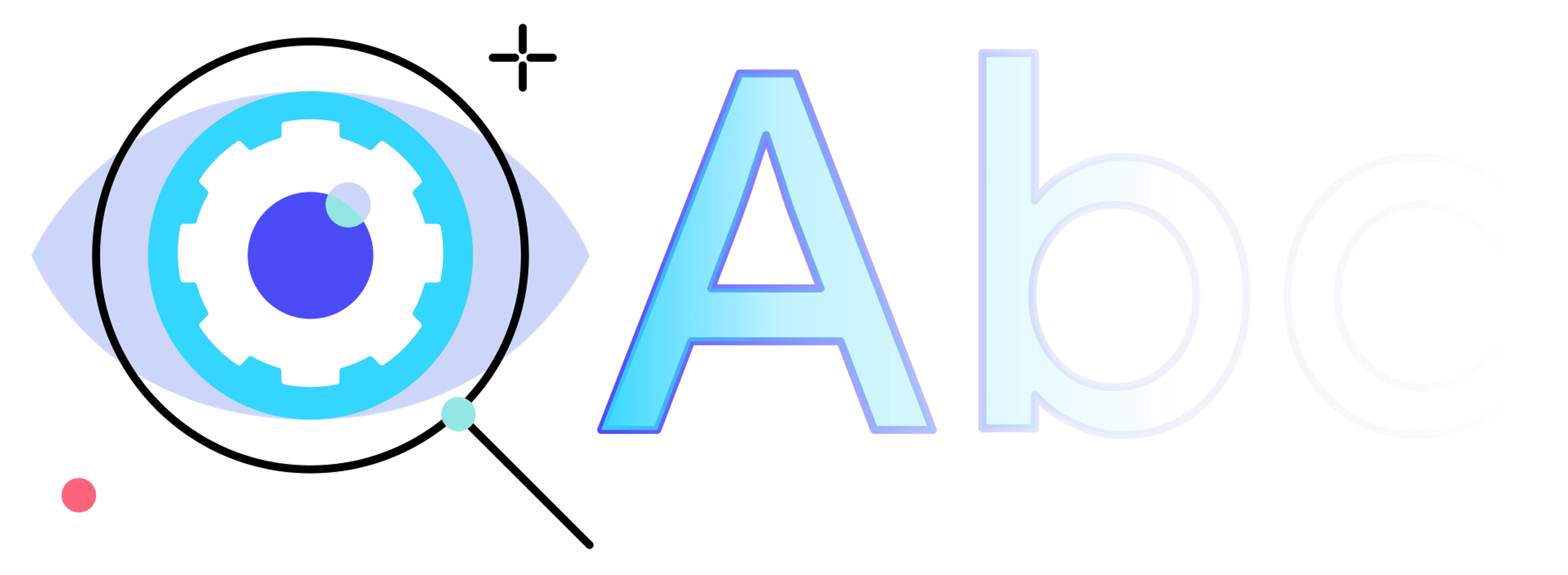 Graphic showing an eye looking through a magnifying glass with the letters “Abc” gradually fading out with the letter “c” being almost invisible