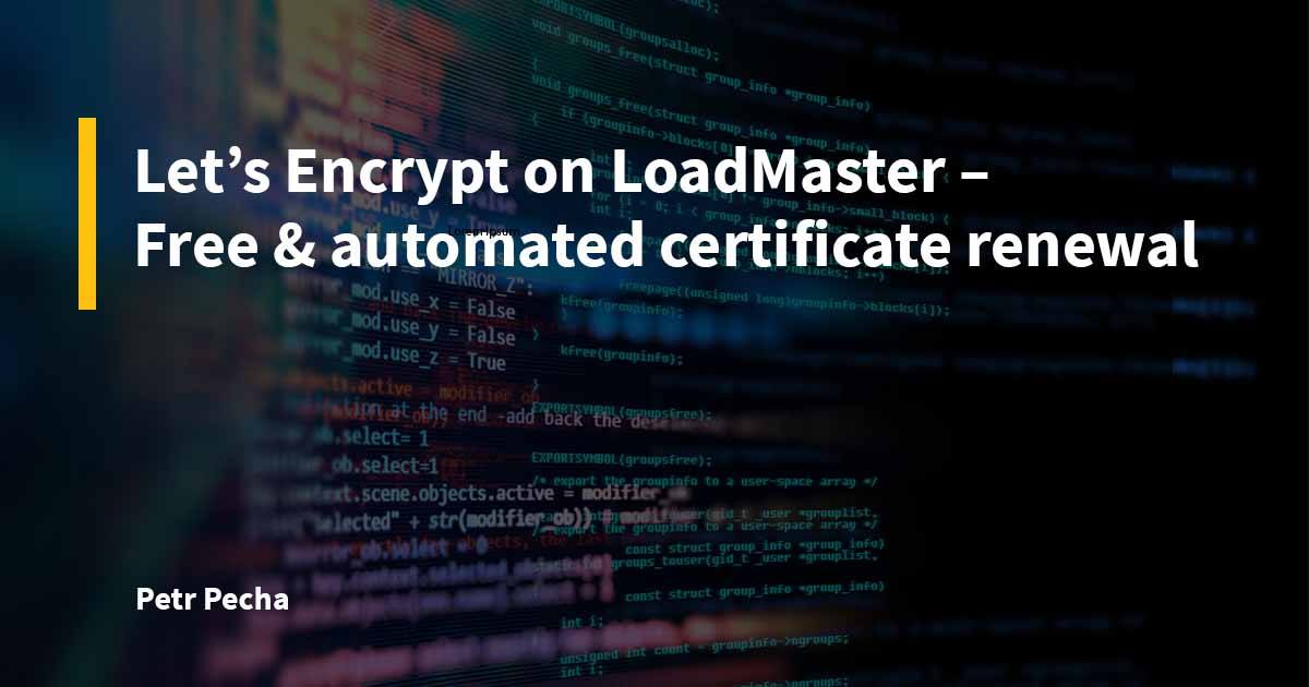 Sinclair Loadmaster Let's Encrypt auf Kemp LoadMaster - Kemp