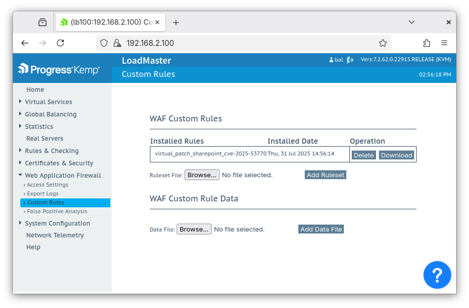 UI displaying